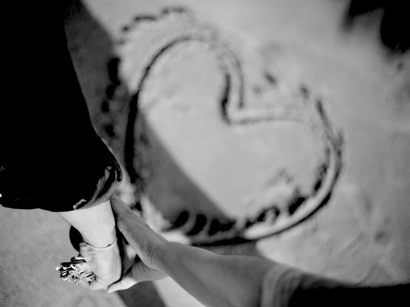 Srce nacrtano na pijesku